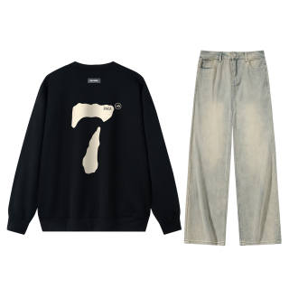 PAKA Jeans Sweatshirt Sets Unisex Top Regular Edition/Fleece-Lined Optional