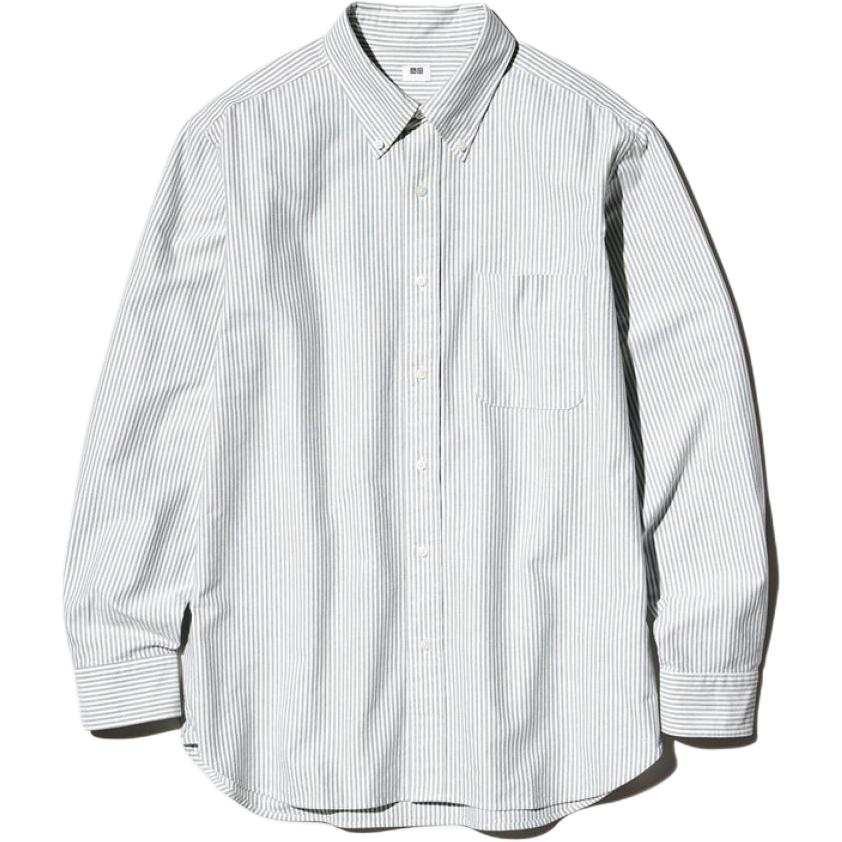 UNIQLO Shirts Unisex Dark Green Lapel Moderate