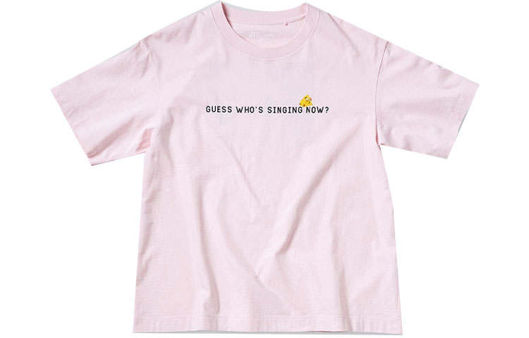 UNIQLO X Pokemon UNIQLO Pokémon T Shirts Women's Pink Crew Neck Moderate Straight Fit