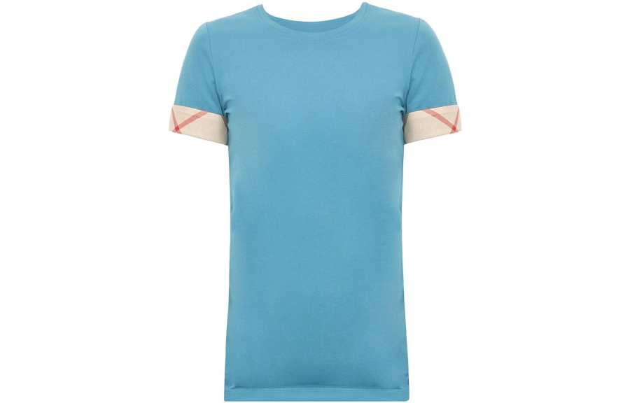 Burberry T Shirts Women's Blue Crew Neck Moderate Straight Fit