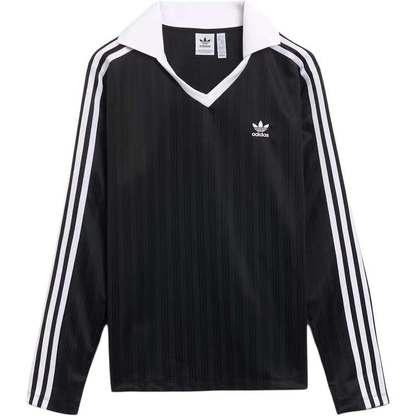 Adidas Originals three-stripe V-neck polo top