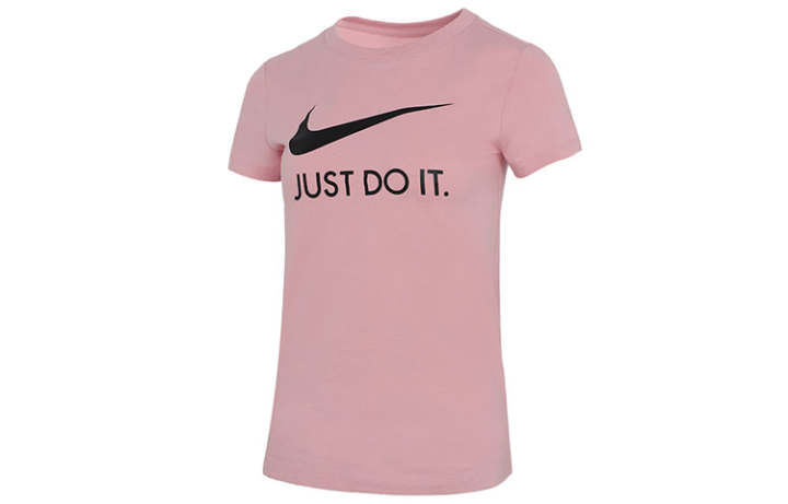 Nike Nike T Shirts Women's Pink Crew Neck Moderate Straight Fit