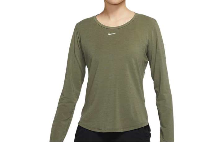 Nike Nike T Shirts Women's Green Crew Neck Moderate Straight Fit