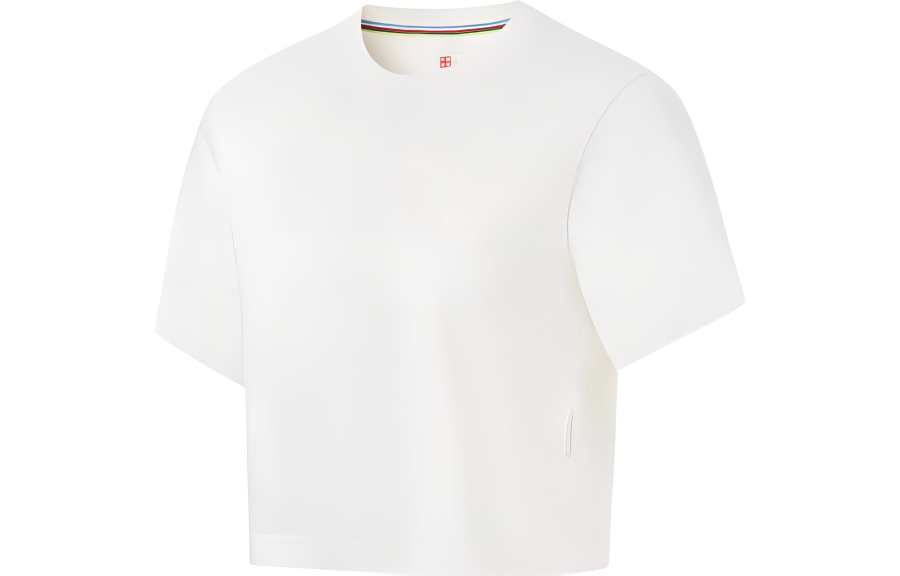 Li-Ning Li Ning T Shirt, Crop Top Women's Ivory