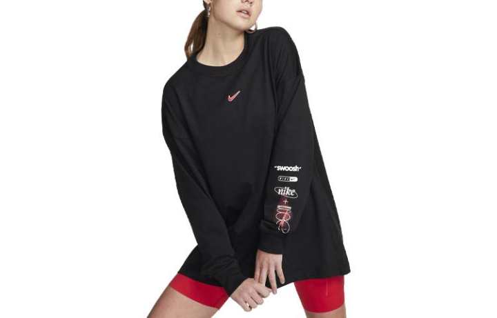Nike Nike Drop Shoulder Sleeve T Shirt Women's Black