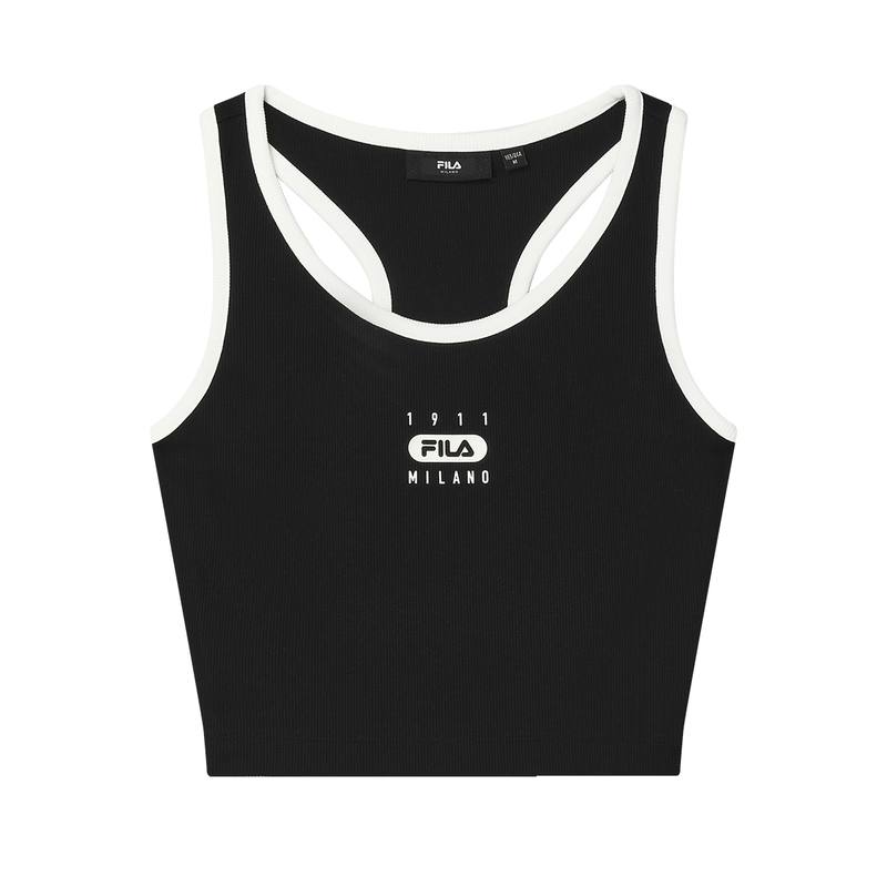 FILA Tank Tops Women's Jet Black Crew Neck Moderate Racerback