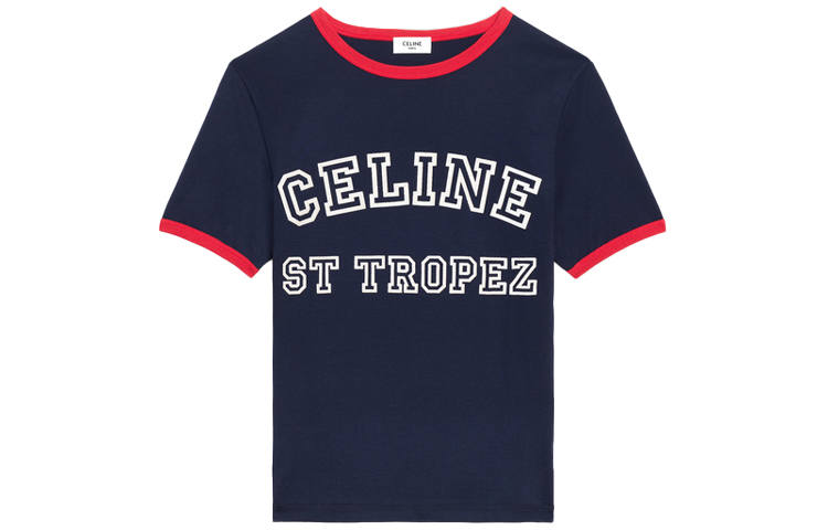 CELINE T Shirts Women's Crew Neck Moderate Straight Fit