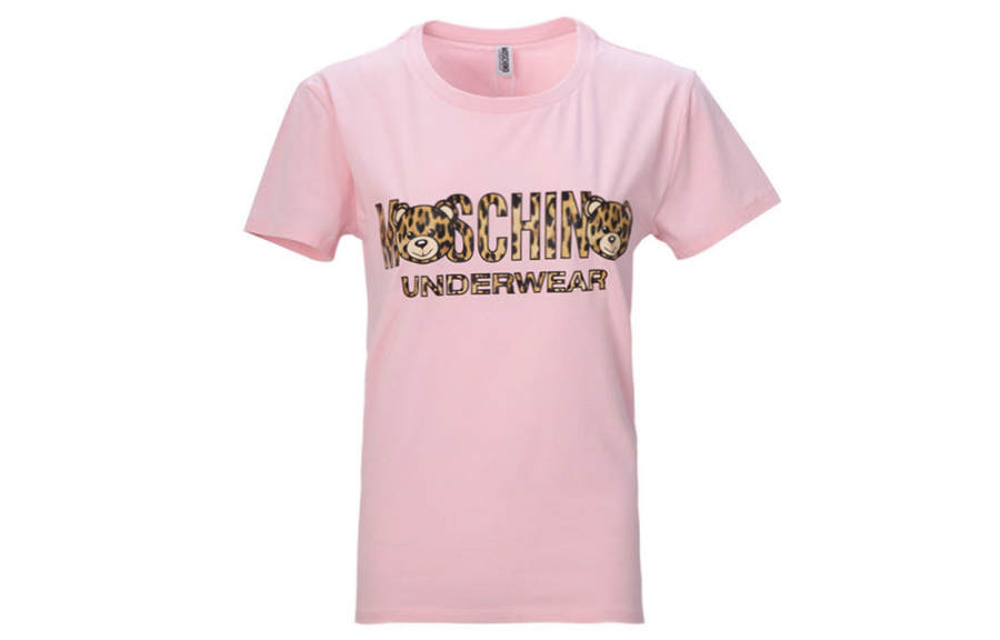 MOSCHINO T Shirts Women's Pink Crew Neck Moderate Straight Fit