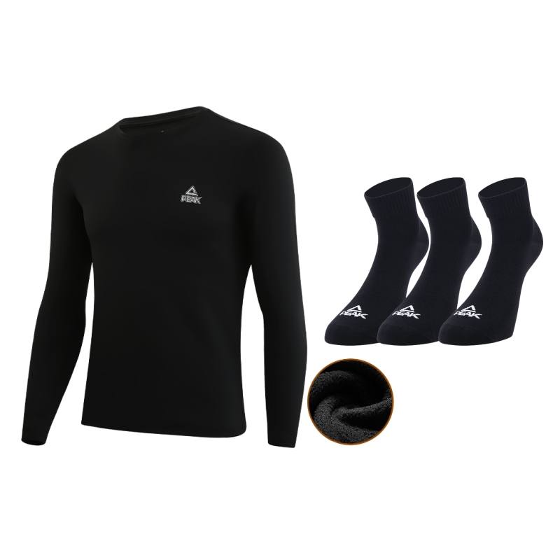 PEAK Light Bomb Pro Fleece Lined Thermal Breathable Sports Long Sleeved Fitness Set Men's