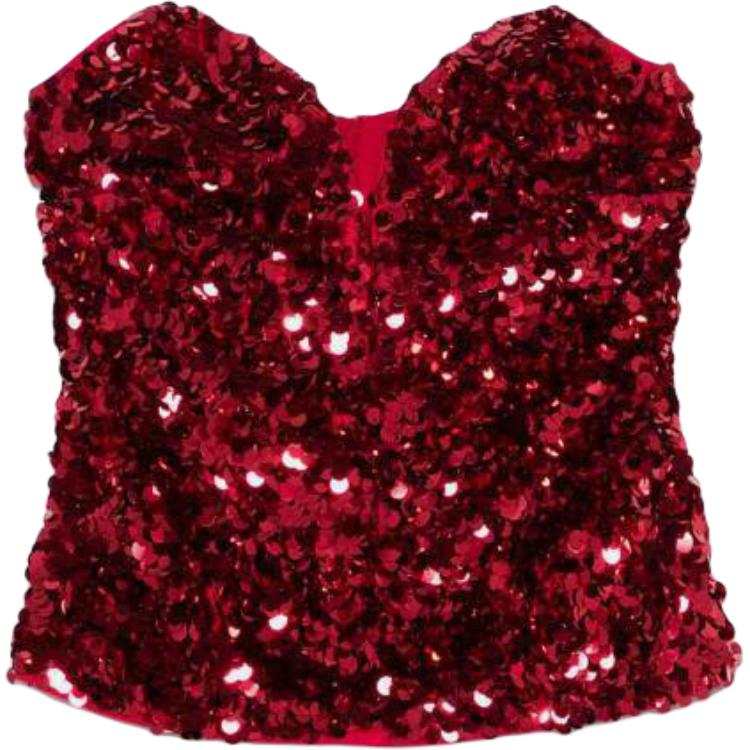 Self-portrait Self portrait 3D sequin Top