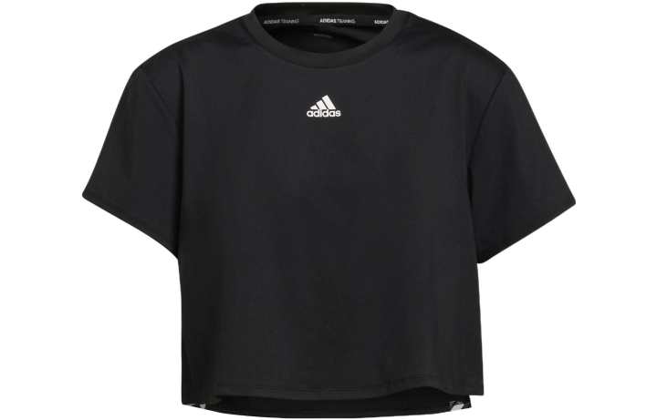 Adidas Adidas Crop Tops Women's Black Crew Neck Moderate