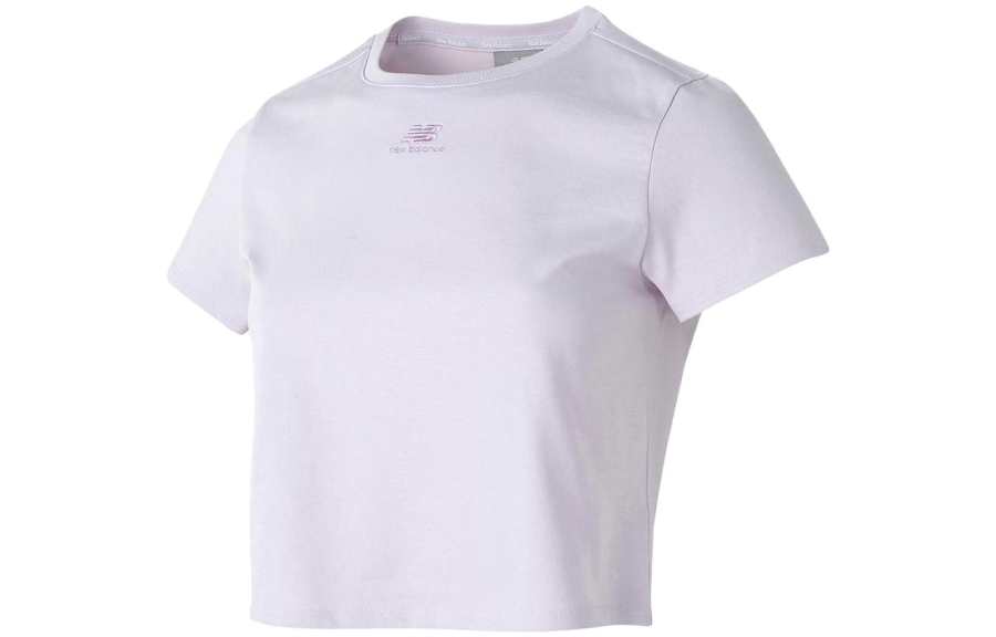 New Balance New Balance T Shirts Women's Light Purple Crew Neck Moderate Straight Fit