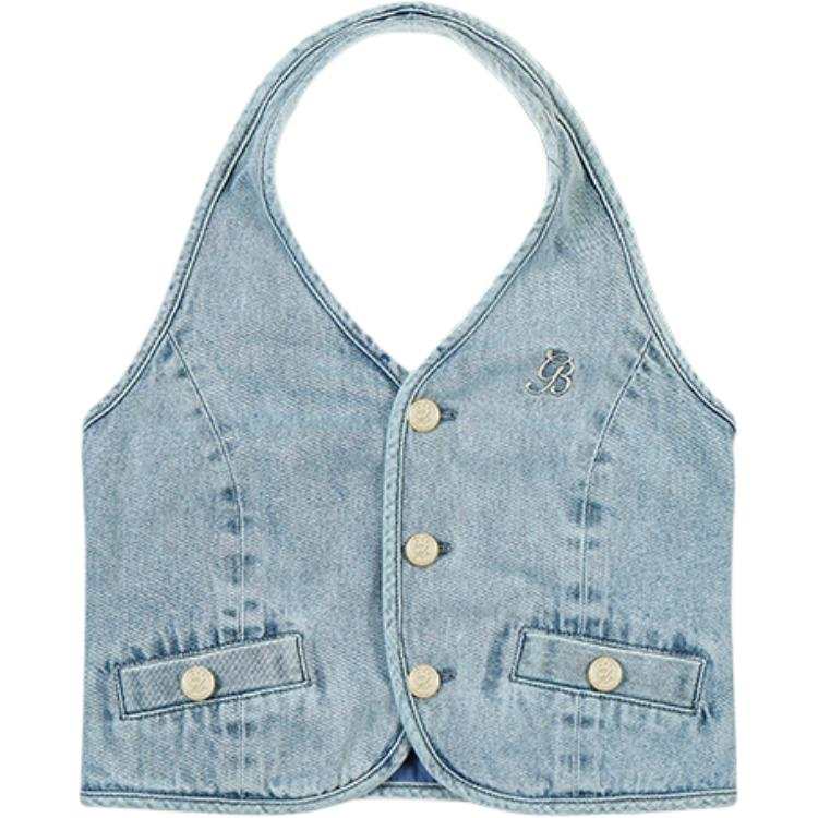 GOOD BAI Tank Tops Women's Blue Moderate Halter Neck