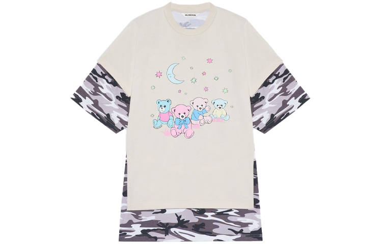 Balenciaga Love Bear Women'ss Oversized T Shirt Camo