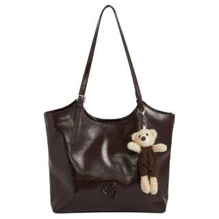 JACD Pu Tote Bag, Shopping Bag, Shoulder Bag Large Women's Black/Brown
