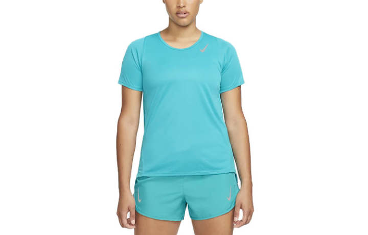 Nike Nike T Shirts Women's Blue Crew Neck Moderate Straight Fit