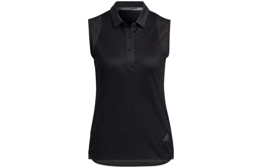 Adidas Adidas T Shirts Women's Black Polo Collar Moderate Straight Fit