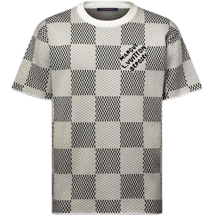 LOUIS VUITTON Damier Jacquard Short-Sleeved Crewneck
