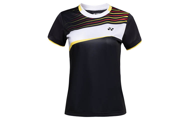 YONEX T Shirts Women's Black Crew Neck Moderate Straight Fit
