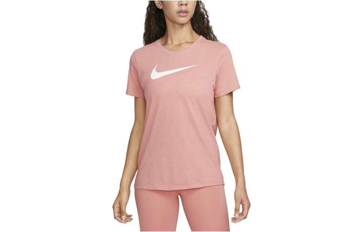 Nike Nike T Shirts Women's Pink Crew Neck Moderate Straight Fit