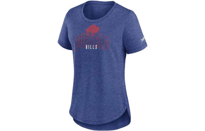 Nike Nike T Shirts Women's Royal Blue Crew Neck Moderate Straight Fit