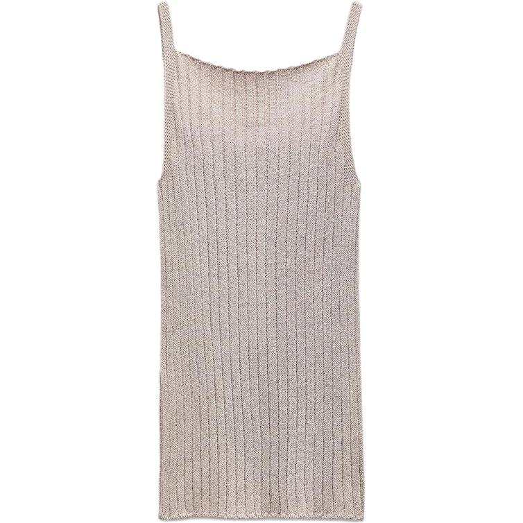ZARA Tank Tops Women's Brown Square Collar Moderate Other