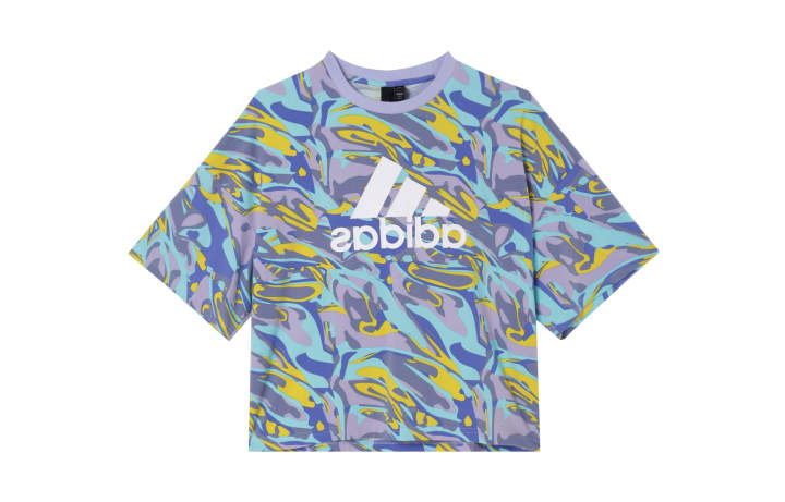 Adidas Adidas Drop Shoulder Sleeve T Shirt Women's Blue