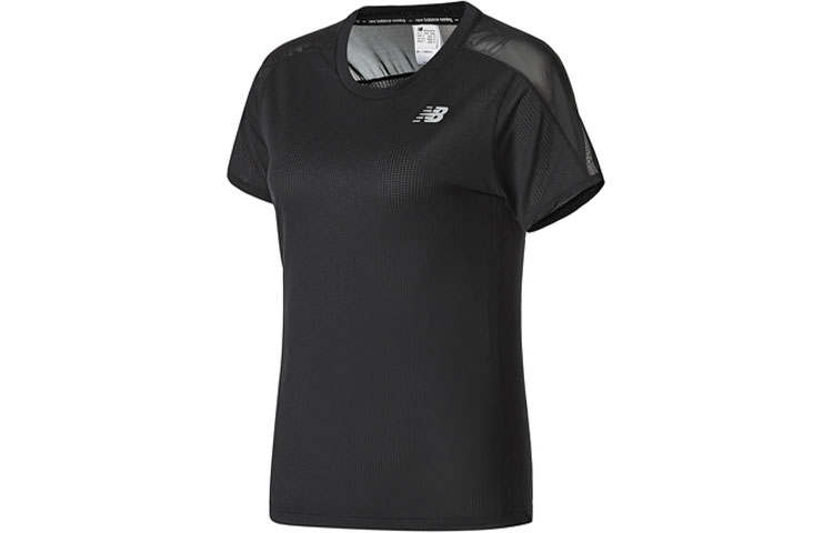 New Balance New Balance T Shirts Women's Black Crew Neck Straight Fit