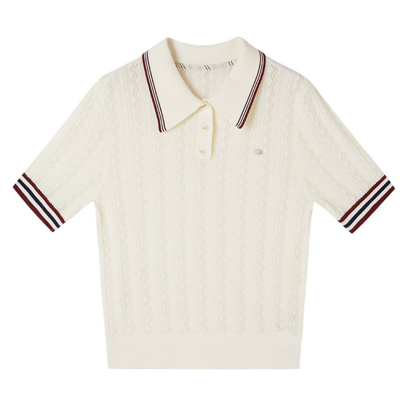 XIANGYING Polo Shirts Women's Polo Collar Thin Straight Fit