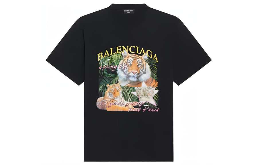 Balenciaga Regular Sleeve T Shirt Women's Black