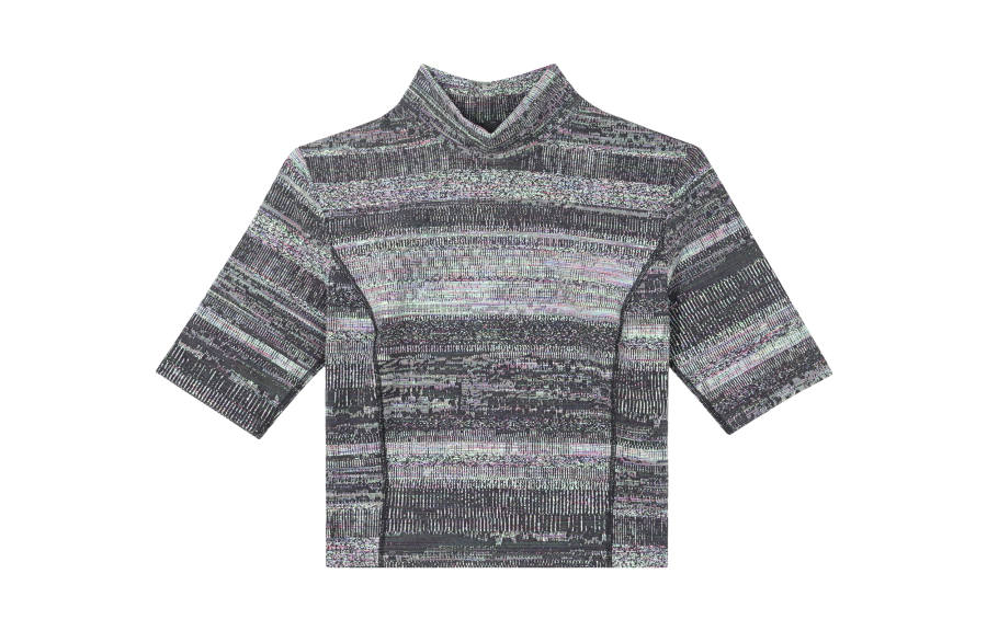 Lululemon T Shirt Women's Jacquard Gray Line