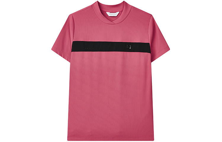 FILA Athletics T Shirts Women's Peach Plum Pink Crew Neck Moderate Straight Fit