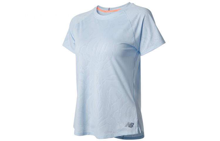 New Balance New Balance T Shirts Women's Blue Crew Neck Moderate Straight Fit