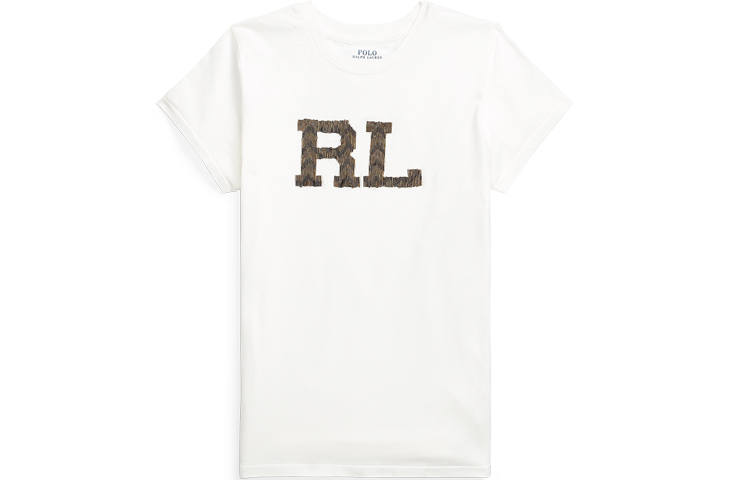 Polo Ralph Lauren T Shirts Women's White Crew Neck Moderate Straight Fit