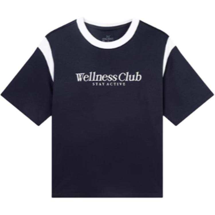 361° T Shirts Women's Dark Blue Crew Neck Moderate Straight Fit