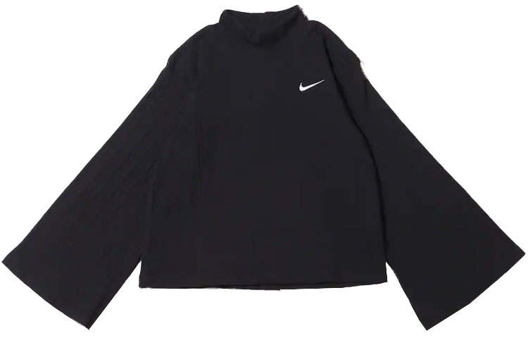 Nike Nike T Shirts Women's Black Turtleneck Moderate Straight Fit