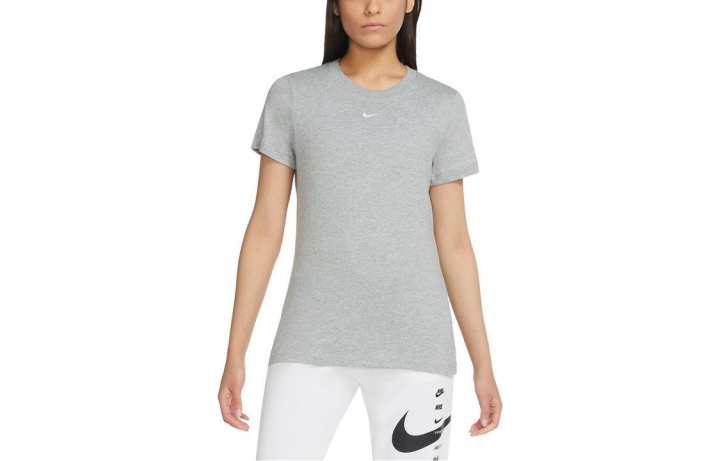 Nike Nike T Shirts Women's Gray Crew Neck Moderate Straight Fit
