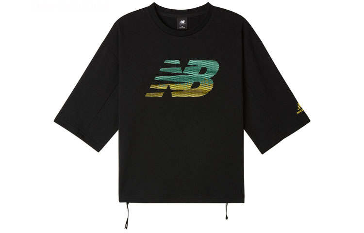New Balance New Balance T Shirts Women's Black Crew Neck Moderate Straight Fit