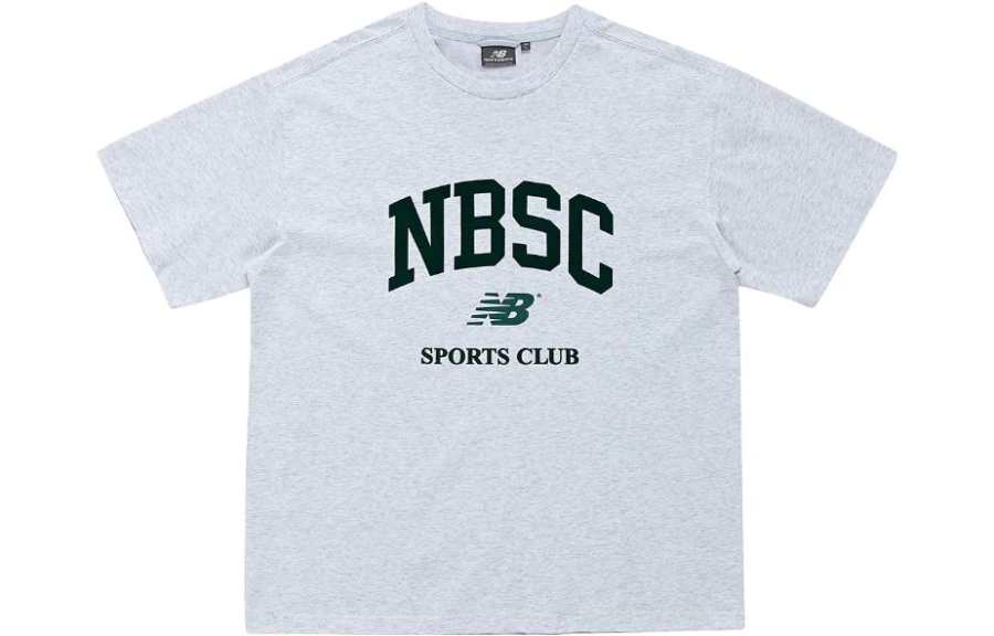 New Balance New Balance T Shirts Women's Gray Crew Neck Moderate Straight Fit