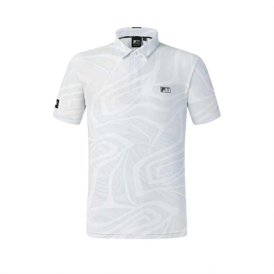 FILA Golf Clothing Men's White Polo Collar Moderate