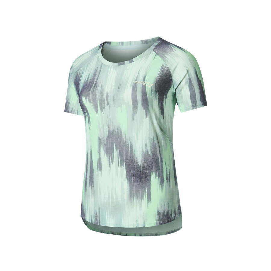 Saucony T Shirt Women's Liqueur Mustard Dazzling Print
