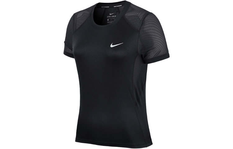 Nike Nike Set in Sleeve Running T Shirt Women's Black