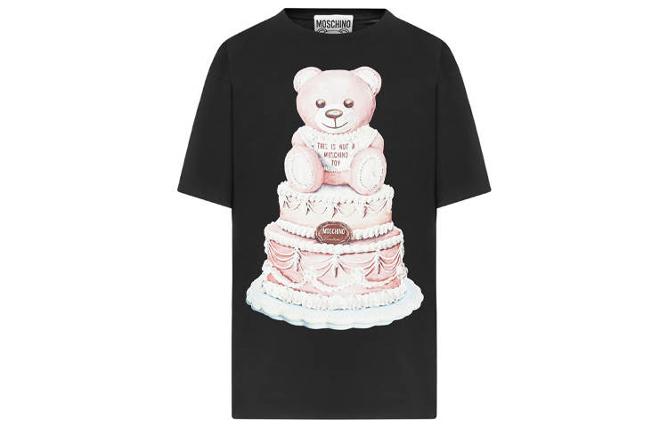 MOSCHINO Drop Shoulder Sleeve T Shirt Women's Black