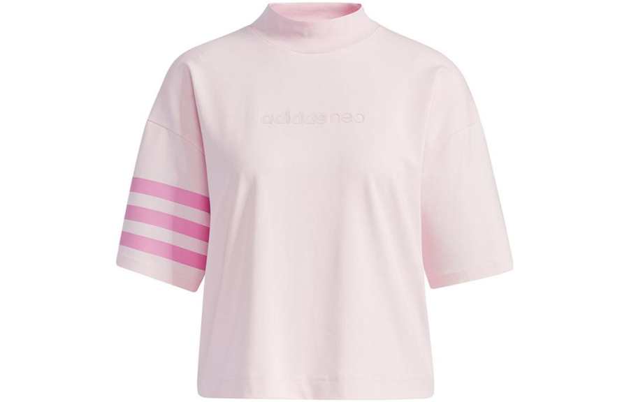 Adidas Neo Drop Shoulder Sleeve T Shirt Women's Pink