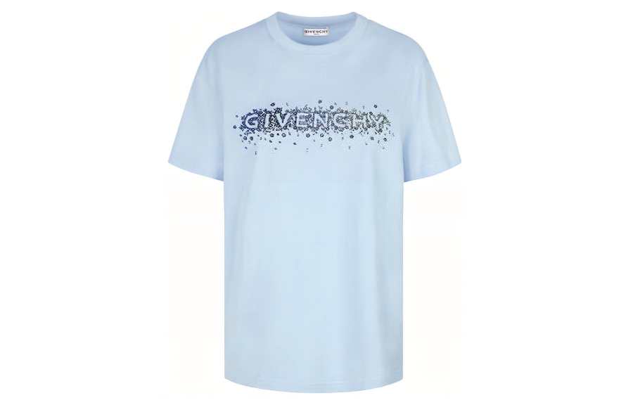 Givenchy Givenchy T Shirts Women's Light Blue Crew Neck Moderate Straight Fit
