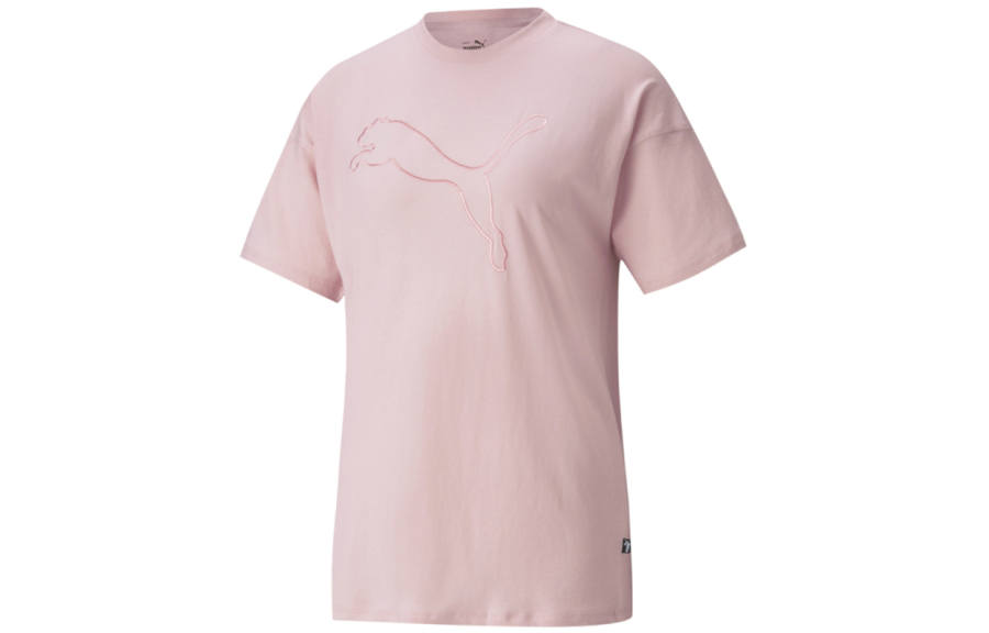 PUMA T Shirts Women's Pink Crew Neck Moderate