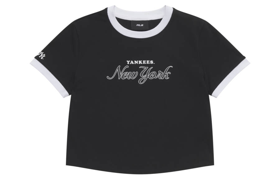 MLB Preppy Style Collection New York Yankees SS25 T Shirt Women's Black