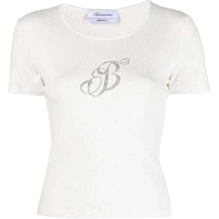 Blumarine T Shirts Women's White Crew Neck Moderate Other