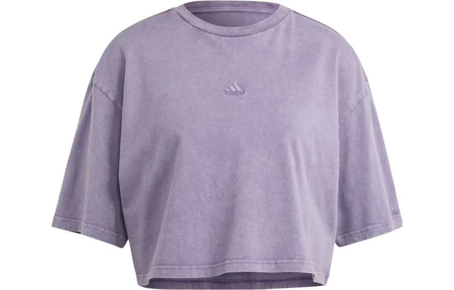 Adidas Adidas T Shirts Women's Purple Crew Neck Moderate Straight Fit