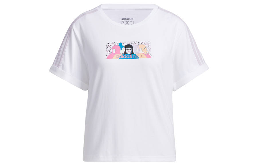 Adidas Neo Drop Shoulder Sleeve T Shirt Women's White